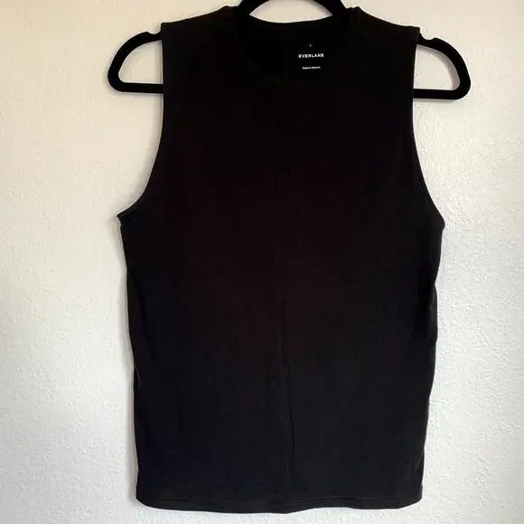NEW Everlane The Supima Form Tank Top in Black - Picture 3 of 8